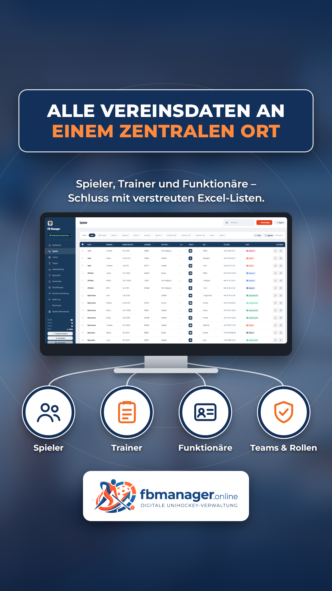 Alle Vereinsdaten an einem zentralen Ort